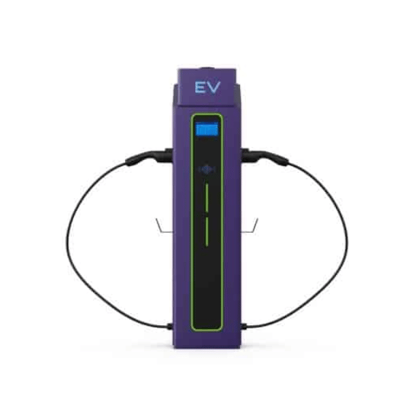 Stacja ładownia EVORRA NOVA 2x22 kW z kablemi (front) - Greenkick Stacja ładownia EVORRA NOVA 2x22 kW z kablami (front) - Greenkick