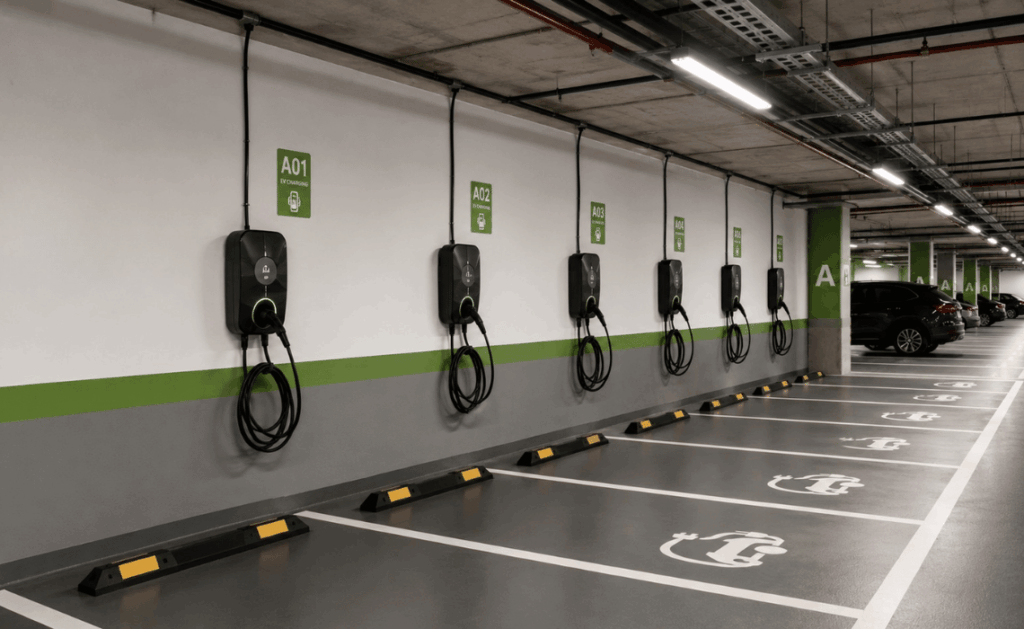 Projektowanie instalacji elektrycznej dla 40, 100 i 200 punktów ładowania samochodów elektrycznych - BLOG - Greenkick