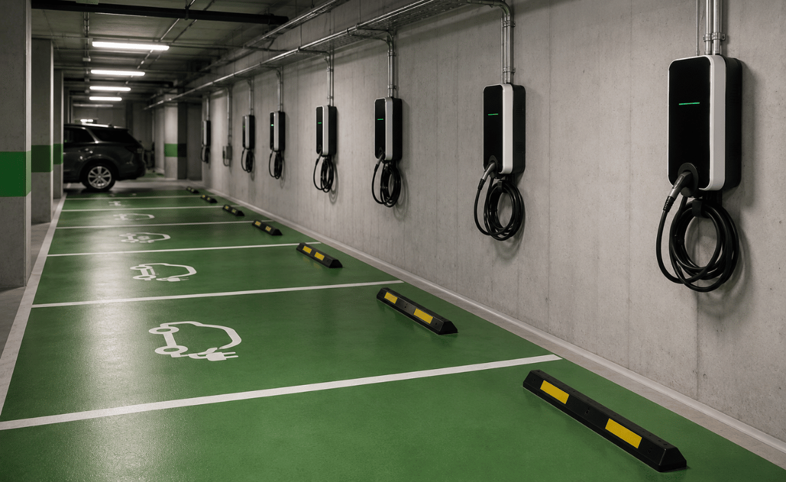 Obowiązki dewelopera dotyczące infrastruktury ładowania samochodów elektrycznych. Co trzeba przygotować w nowych budynkach wielorodzinnych - BLOG - Greenkick