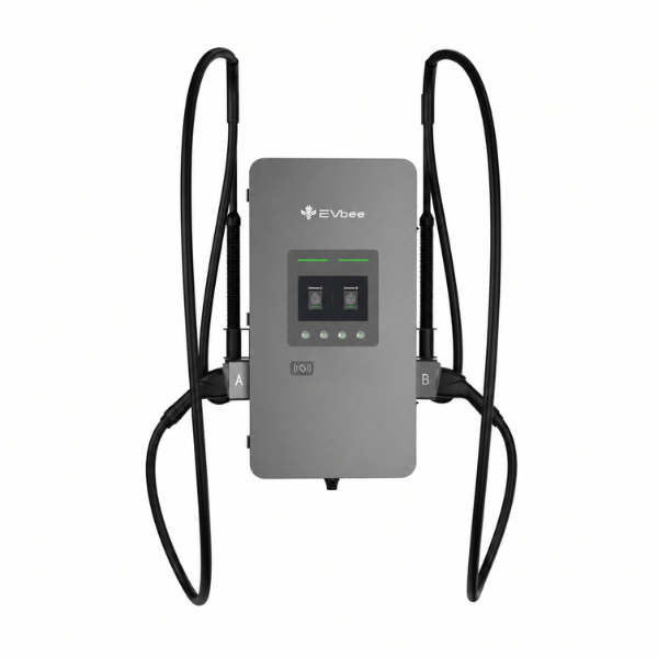 Wallbox Evbee DC 40-80 kW (front) z organizerami - Greenkick